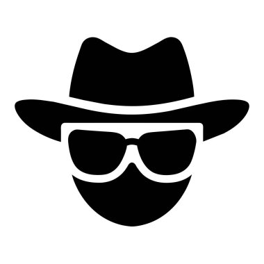 Eski bir Incognito kipi simgesi sadece şapka ve güneş gözlüğü (10)