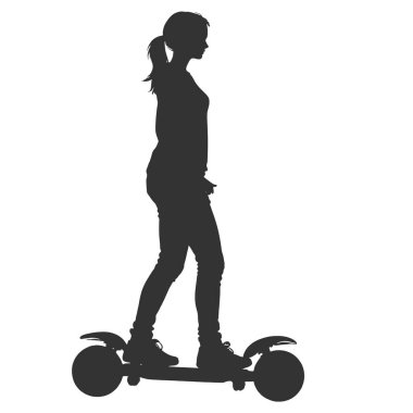 Genç kadın binicilik kaykay