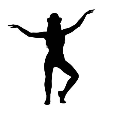 Beyaz arka planda bir kız silueti. vektör illüstrasyonu.