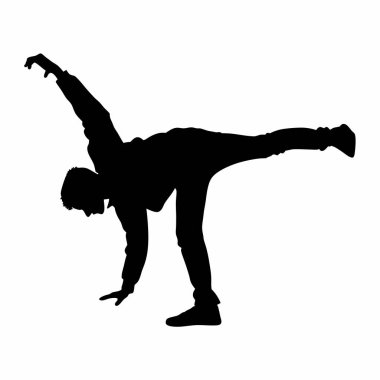 Adam silueti yoga yapıyor.