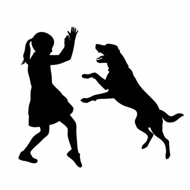 çocukların beyaz zemin üzerine siluet vektör.