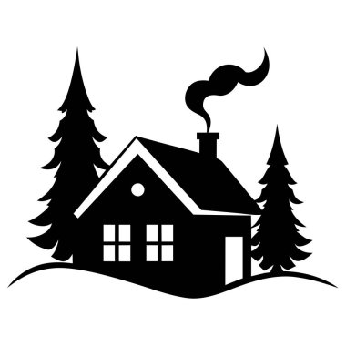 Ev ikonu. Beyaz üzerine izole edilmiş ev vektör simgesinin siyah çizimi