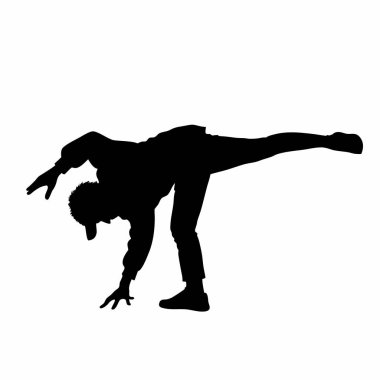 Egzersiz yapan bir kadının vektör silueti