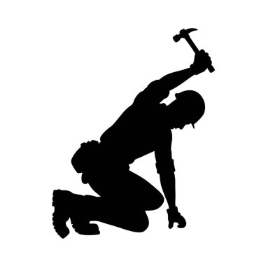 Baltalı, vektör illüstrasyonlu dağcı silueti..