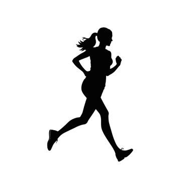 vektör silueti çalışan bir kadın, siyah renk silueti (3)