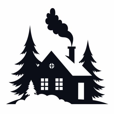 Ormandaki vektör siyah ev