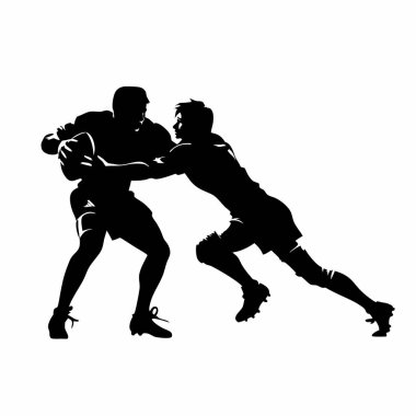 rugby oyuncularının vektör silueti.