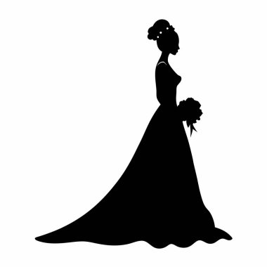 Gelinlik giymiş bir gelinin silüeti