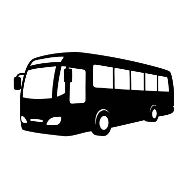 Bir toplu taşıma otobüsünün basit, siyah siluet vektör simgesi, web siteleri, uygulamalar ya da temiz ve kolayca tanınabilen bir transit sembolü gerektiren herhangi bir tasarım projesi için mükemmel. İzole edilmiş resimde görünür pencereleri ve tekerlekleri olan bir otobüs var, ideal