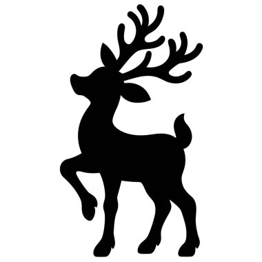 Zarif siyah rengeyiği, Noel kartları, davetiyeler ya da şenlikli dekorasyonlar için mükemmel. Bu basit ama sofistike tasarım hem kişisel hem de ticari kullanım için ideal, basılabilir bir vektör grafiği olarak mevcuttur. Şirin, stilize Rei