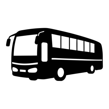 Şık, modern otobüs silueti ikonu, seyahat, ulaşım ve turizm projeleri için mükemmel. Basit siyah-beyaz tasarım, web siteleri, uygulamalar ve markalaşma için ideal. Toplu taşımayı, seyahatleri ve otoyol seyahatlerini temsil ediyor. Yüksek kua