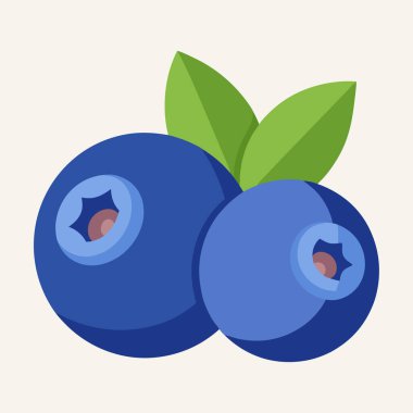 Canlı yaban mersini ve yeşil yapraklar, sağlıklı gıda markaları, yemek tarifleri veya yaz temalı tasarımlar için mükemmel. Bu basit düz vektör grafiği, çeşitli uygulamalar için temiz, asgari estetik bir ideal sunuyor. Yüksek kaliteli klipsli.