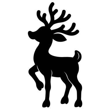 Çekici, basit bir ren geyiği silueti, Noel ve tatil tasarımları için mükemmel. Bu şirin, çizgi film tarzı vektör grafiği kartlar, davetiyeler, web pankartları ve daha fazlası için idealdir. Siyah ve beyaz olarak kullanılabilir, kolayca basılabilir ve adapte edilebilir.