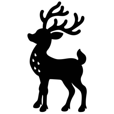 Bir ren geyiğinin büyüleyici minimalist silueti, Noel kartları, şenlikli dekorasyonlar ya da kış temalı tasarımlar için mükemmel. Bu çok yönlü vektör grafiği el sanatları veya dijital projeler için basit, sevimli ve kolayca basılabilir. Dokunuş eklemek için ideal 