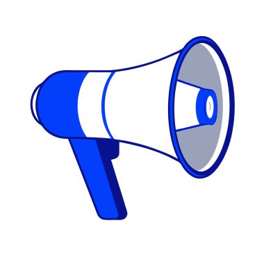 Canlı bir mavi megafon ikonu, iletişim, pazarlama ve duyuru tasarımları için mükemmel. Web siteleri, sunumlar ve sosyal medya grafikleri için ideal. Vektör çizimi, kolayca ölçeklenebilir ve özelleştirilebilir. Topluluk konuşmasını temsil ediyor, haber kardeş.