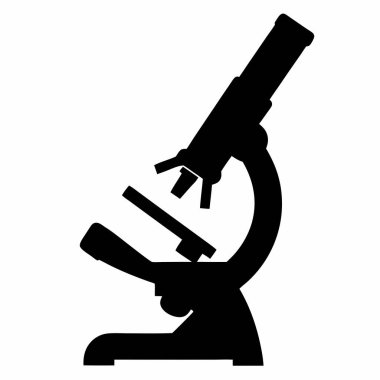 Siyah siluet mikroskobun yüksek kalite çizimi bilim, eğitim ve tıbbi projeler için idealdir. Araştırma, biyoloji, kimyagerle ilgili web siteleri, sunumlar ve yayınlar için bir simge, sembol veya grafik ögesi olarak mükemmel