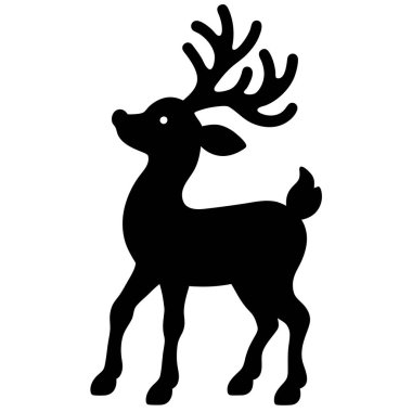 Basit, zarif bir ren geyiği silueti, Noel kartları, davetiyeler ve tatil süslemeleri için mükemmel. Bu çok yönlü vektör grafiği klasik ve şenlikli bir tasarım unsuru sunarak hem baskı hem de dijital kullanım için idealdir. Kolayca yazdırılabilir