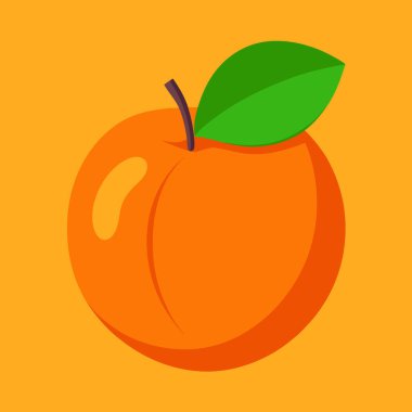 Canlı, olgun bir şeftali çizimi, yaz temalı tasarımlar için mükemmel. Bu vektör grafiği, beyaz arka planda izole edilmiş yaprak ve saplı sulu ve lezzetli bir şeftali içerir. Yemek blogları, sağlıklı beslenme kampanyaları ya da herhangi bir proje için ideal.