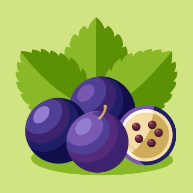 Canlı, taze, sulu, yeşil yapraklı tutkulu meyveler. Yemek blogları, sağlıklı beslenme kampanyaları ya da tropikal temalı tasarımlar için mükemmel. Yazdırma ve dijital kullanım için yüksek çözünürlüklü resim ideal. Meyvenin canlı rengini ve... 