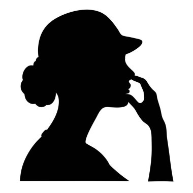 Şapkalı bir kadının vektör çizimi