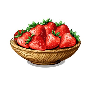 ahşap sepeti taze çilek