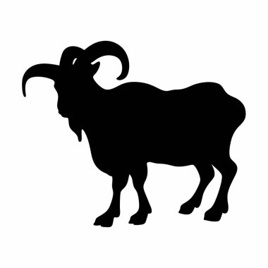 Boynuzlu bir keçinin görkemli silueti. Çiftlikle ilgili tasarımlar, logolar ve çizimler için mükemmel. Bu yüksek kalite vektör grafiği, temiz ve klasik estetik gerektiren projeler için ideal beyaz arka plan üzerinde siyah bir siluet içerir. Şey...