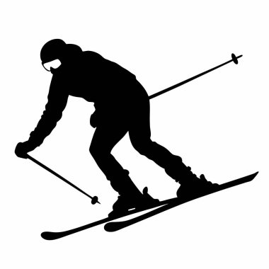 Kışın kayak sporu simgesi