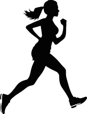 bir kadın vektör silueti, siyah renk silueti (19)