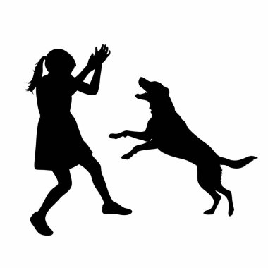 Kızın siluet vektör.