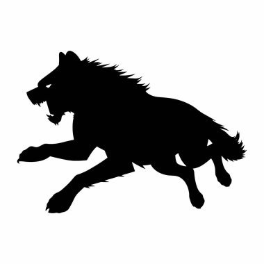beyaz zemin üzerinde kurt siluet