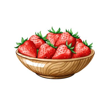 Kase vektör illüstrasyon tasarımında taze çilek