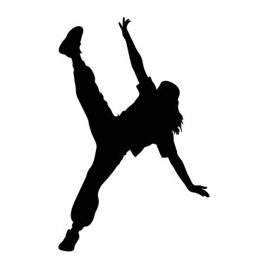 atlama kadın silüeti