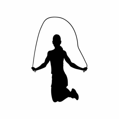 Badminton siluet vektör simgesi tasarımı oynayan adam