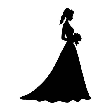 gelin düğün elbise siluet