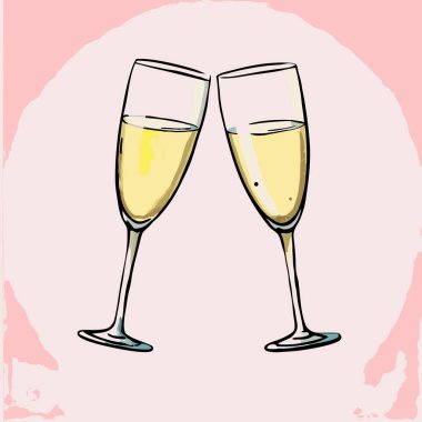 iki bardak köpüklü şampanya