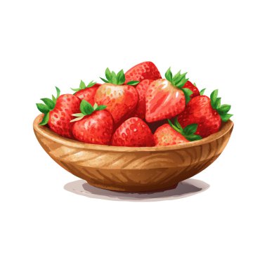 Kasede çilek. vektör illüstrasyonu