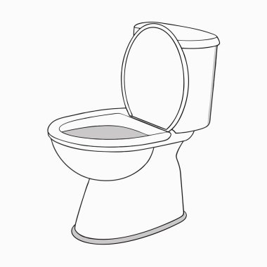 Tuvalet kabı vektör simgesi. Beyaz arkaplan tuvaletinde izole edilmiş ana vektör logosu.