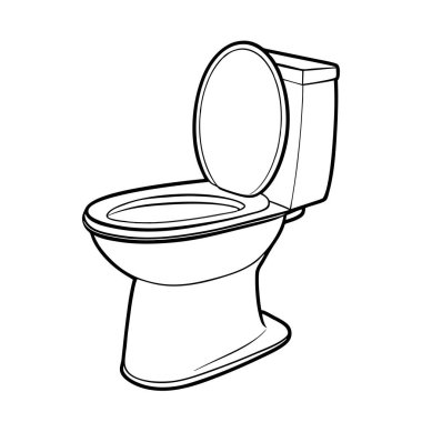 Klozet ikonu. Tuvalet için kase tasviri taslağı