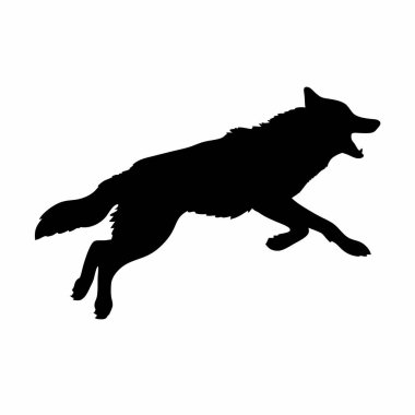 Siyah arkaplanda köpek silueti