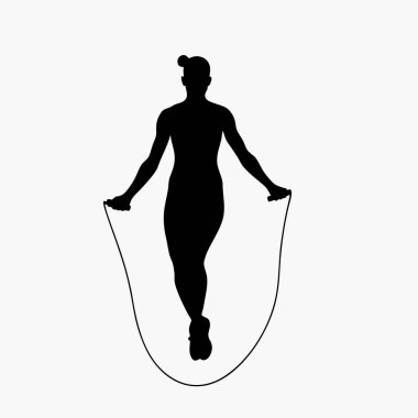 Bir dairenin içinde duran siluet kadın. vektör illüstrasyonu.