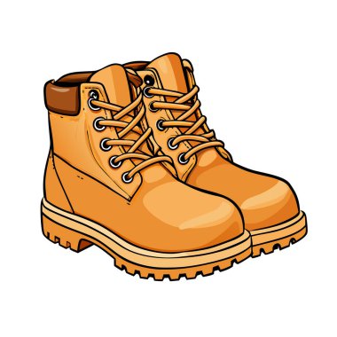 Beyaz çizmeli turuncu deri çizmeler beyaz arka planda izole edilmiş.