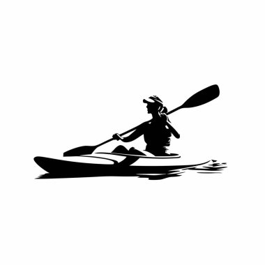 Kanodaki kadın silueti. vektör illüstrasyonu.