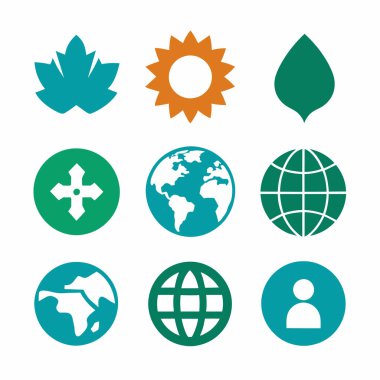 Dünya çapında simgeler vektör kümesi çizimi (20)