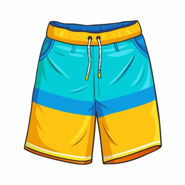 Beyaz arkaplanda mavi şort