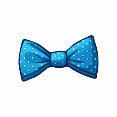 Mavi papyon ikonu. Web için mavi kravat vektör simgesinin çizgi film çizimi