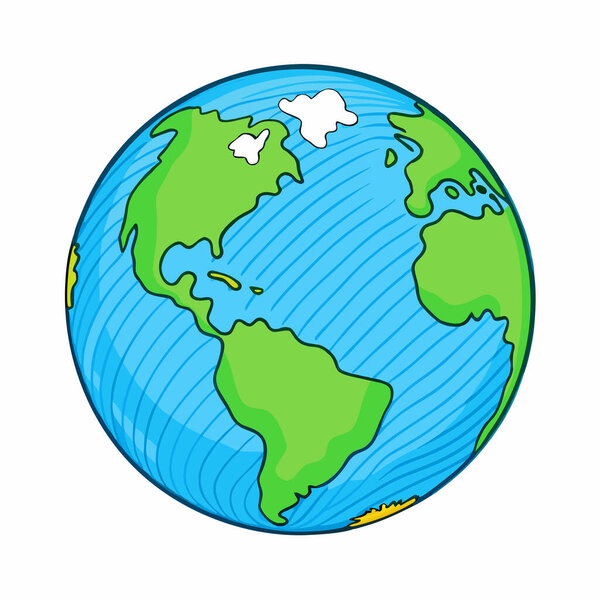Земля с зеленым и синим цветом векторной иллюстрации