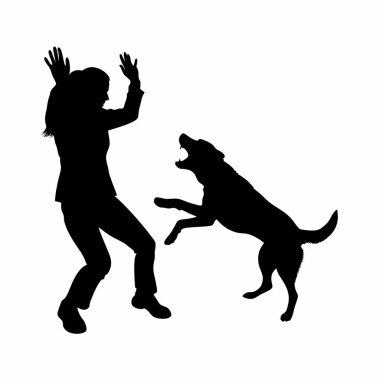 Siluet köpek, vektör illüstrasyon