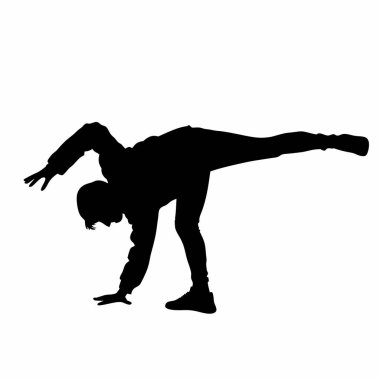 Dansçı silueti, beyaz arka planda dansçı