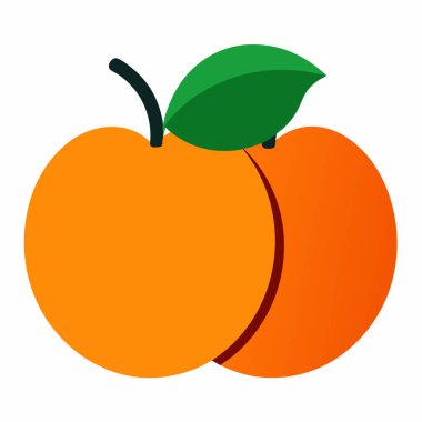 Beyaz arka planda iki olgun kayısı, yaz temalı tasarımlar için mükemmel. Yemek blogları, yemek tarifleri, sağlıklı beslenme kampanyaları ya da yeni, basit ve canlı bir imaja ihtiyaç duyan her proje için idealdir. Yüksek kalite vektör grafiği, çeşitli ölçeklenebilir