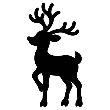 Bir ren geyiğinin büyüleyici siyah beyaz silueti, Noel kartları, davetiyeler ya da şenlikli dekorasyonlar için mükemmel. Bu basit ama zarif tasarım çeşitli tatil projeleri için kolayca basılabilir ve çok yönlü. Hem dijital hem de yazdırma için ideal
